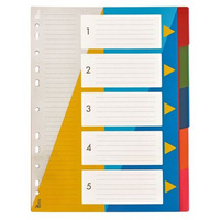 Przekładki PP A4 numeryczne 1-5 A`1